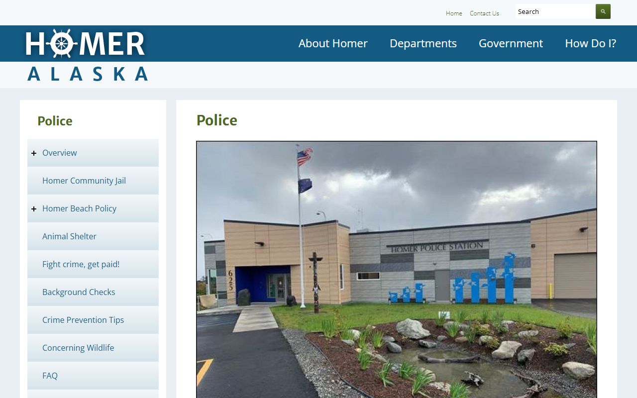 Homer phone directory police department website