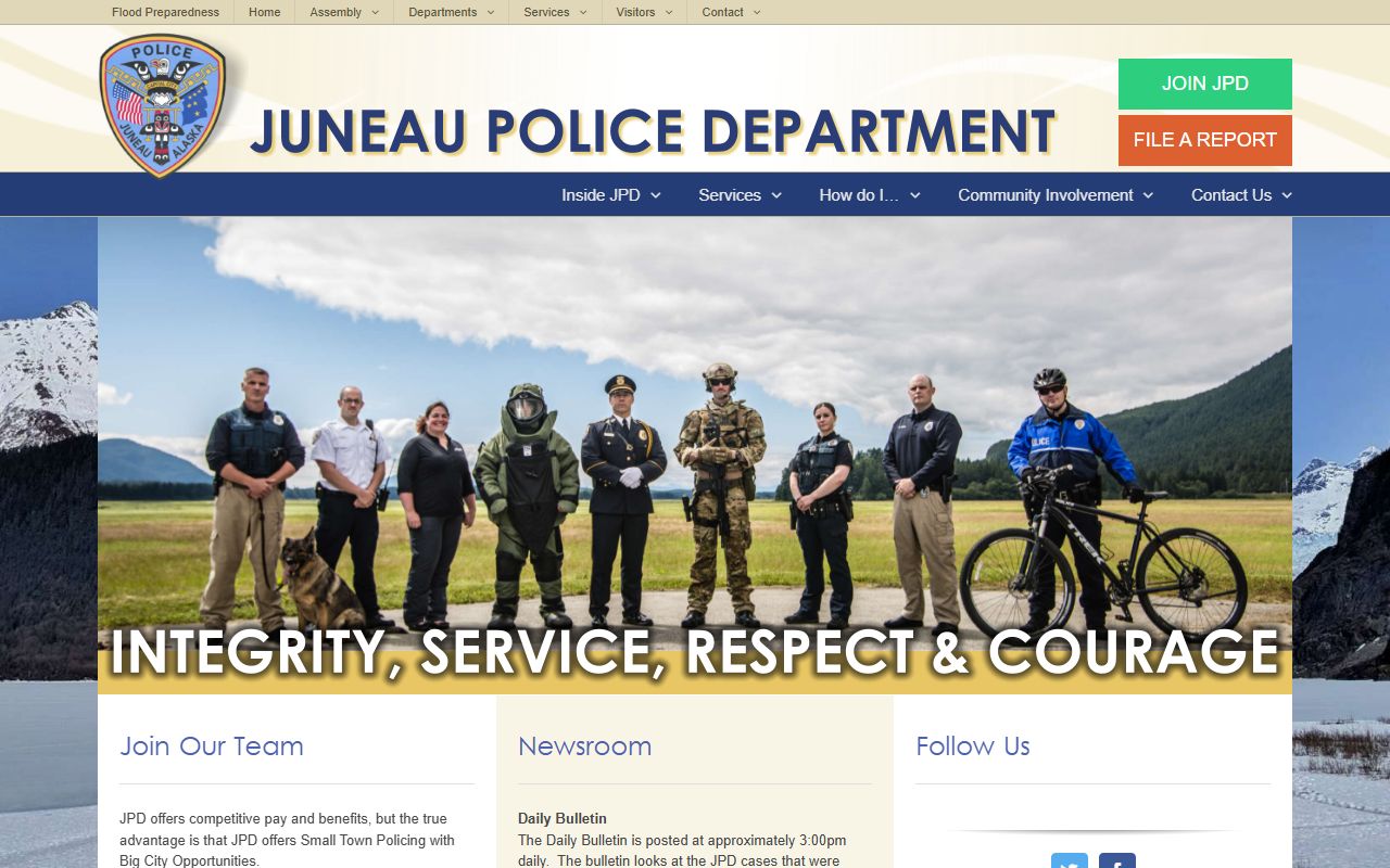 Juneau phone directory police department page