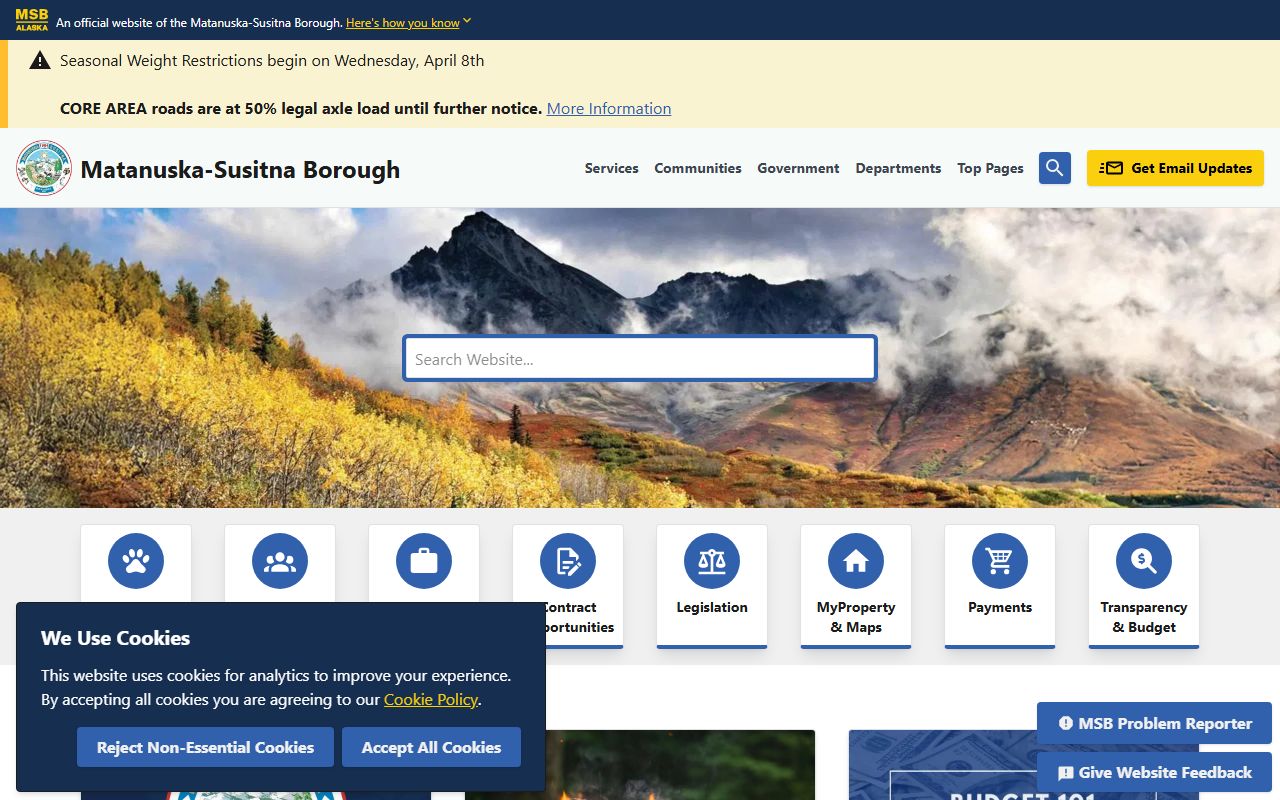 Knik-Fairview phone directory area info on borough website