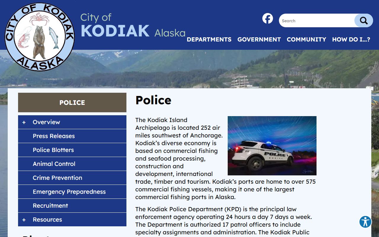 Kodiak phone directory police department info