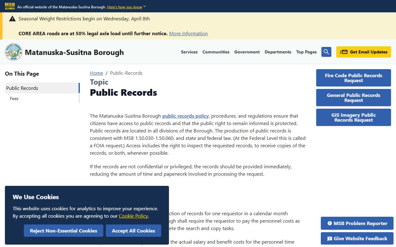 Meadow Lakes phone directory public records on borough site