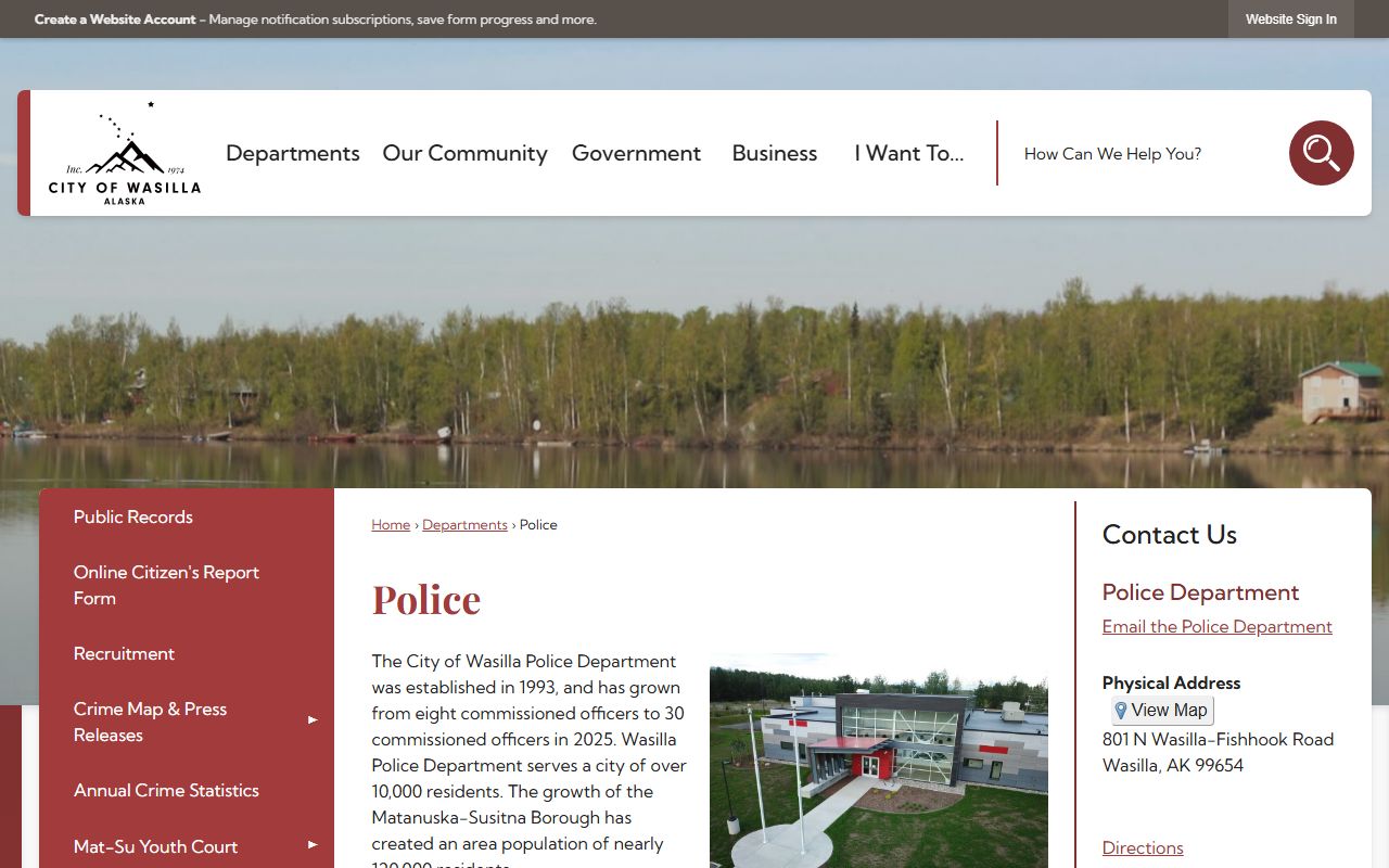 Wasilla police department phone directory