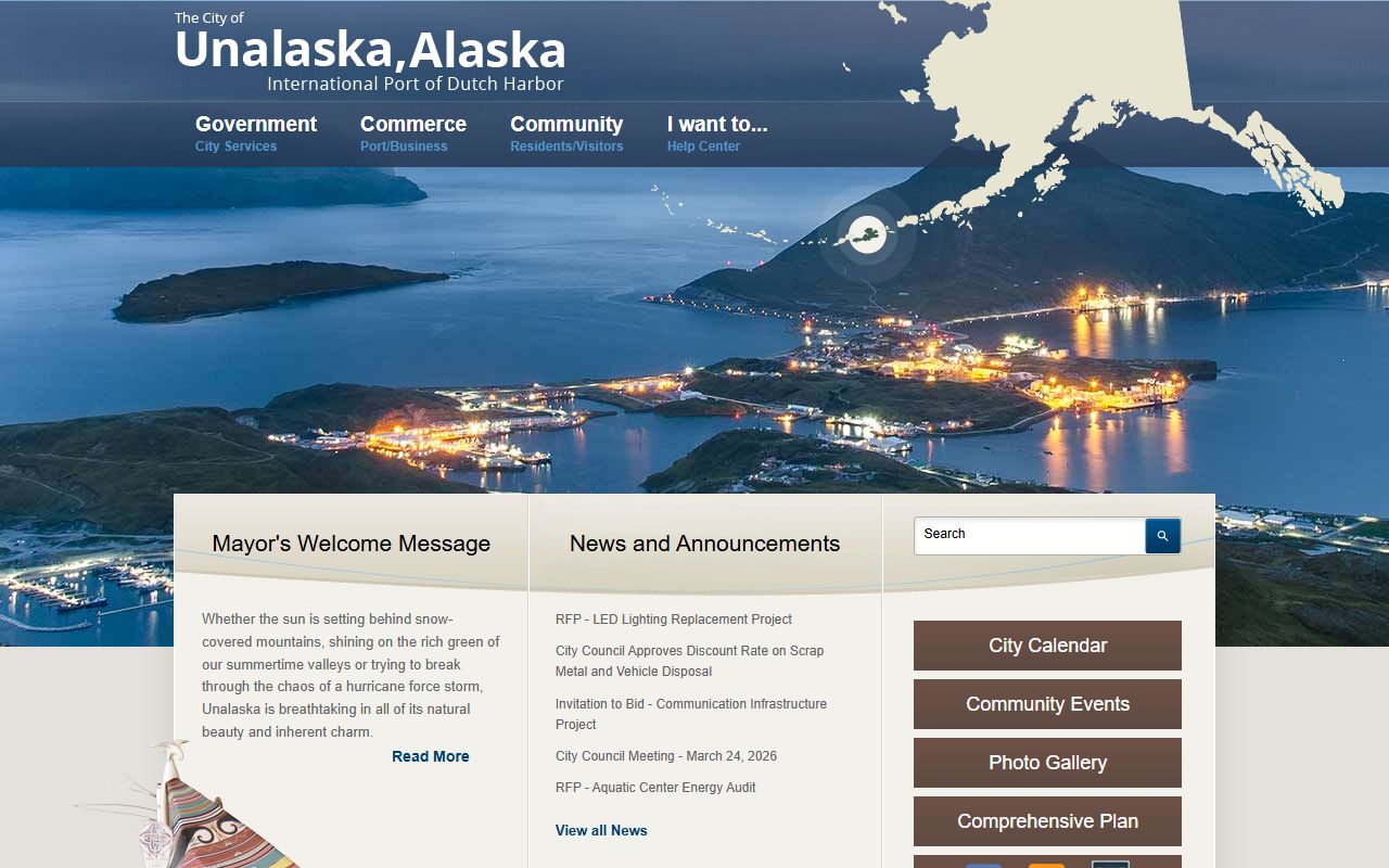 Aleutians West phone directory City of Unalaska website