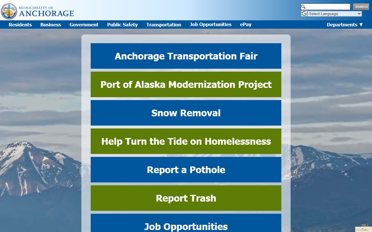 Anchorage Municipality phone directory official website