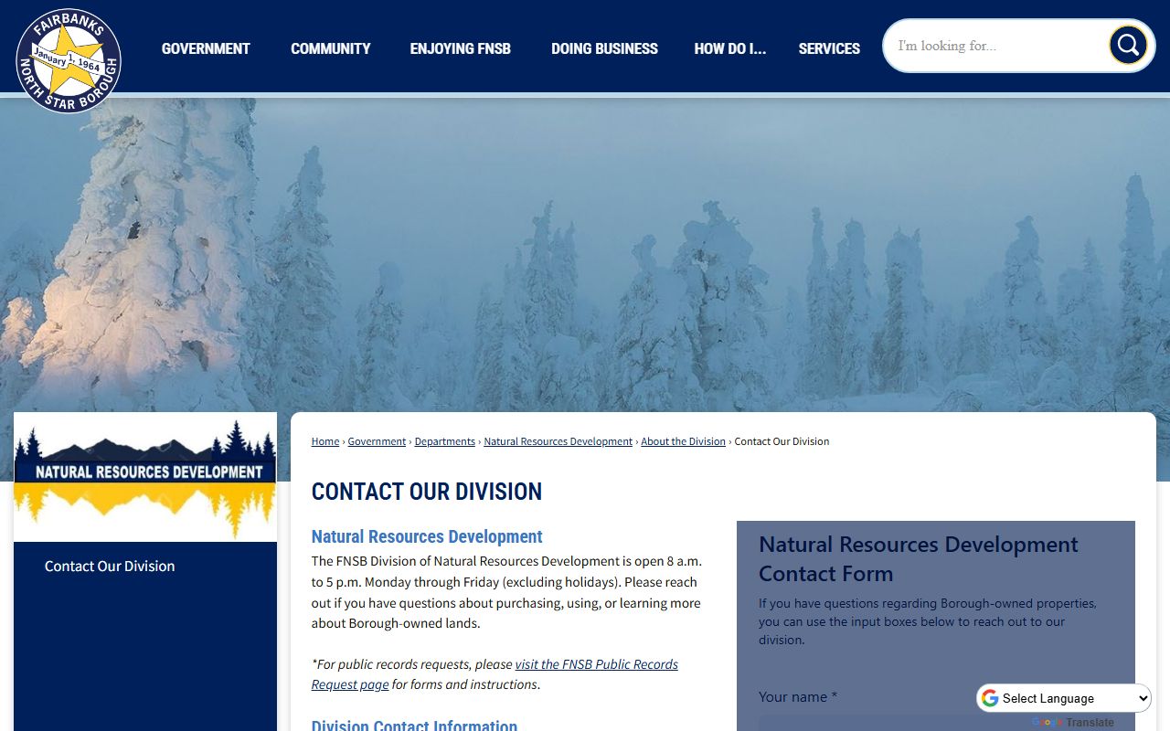 Fairbanks North Star Borough contact directory for phone numbers