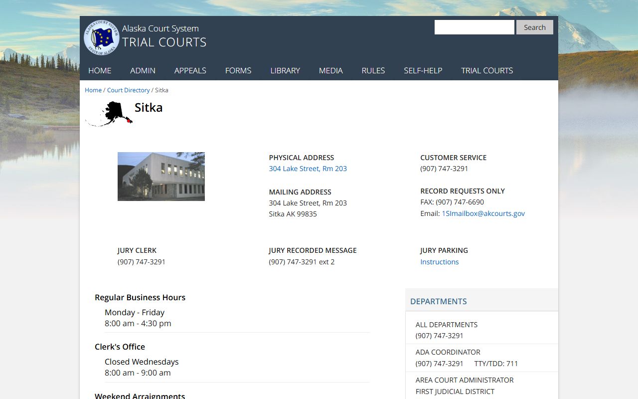 Sitka phone directory court directory page