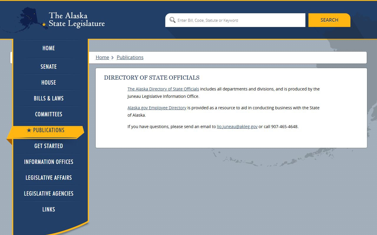 Alaska phone directory directory of state officials