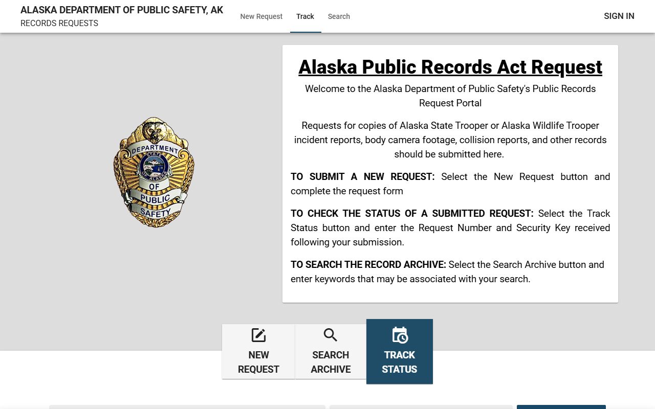 Alaska phone directory DPS records request portal